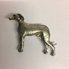 Vintage Dog Brooch Dark Silver