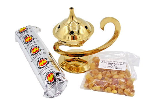 Aladdin brass incense burner - incense,