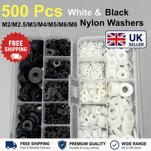 500pcs flat washers - washers, nylon