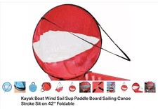 Kayak Wind Sail Paddle Board Sailing Sit on 42” Foldable Downwind PVC Red - TWO
