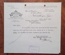 1943 Weidner Hopkins & Co. Elswick Chambers, Dean Street Newcastle to John Cowie