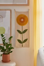 Sunflower Tufted Tapestry Wall Decor Hanging UO Tapestries Cotton Indian Throw
