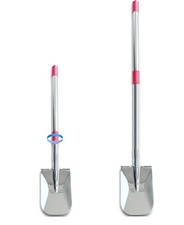 Stainless Steel Digging Spade, Adjustable 89 to 132cm Garden Spade Heavy Duty