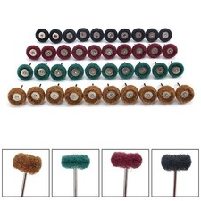 40pcs 25mm Scotch Brite Scouring Pad Polishing Mop 3mm Shank Nylon Fiber Wheel`