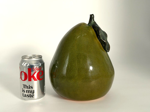 Large ceramic pear ornament - ceramic,