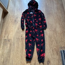 Boys Or Girl Next  Black Xmas Onesie (not Gerber) Age 10 Reindeer Fleece Pyjamas