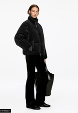 Hush Velvet Puffer Bomber Jacket Dark Grey Jacket Coat Size 12 Immaculate