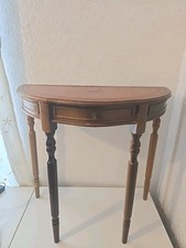 Leather Top Demilune Console