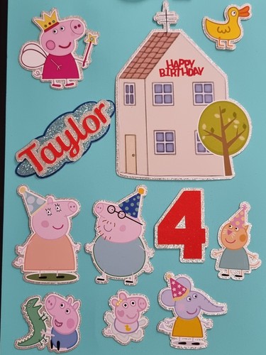 Peppa pig cake topper set - peppa,