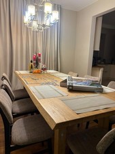 Solid oak table - table, top–handmade