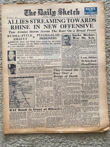 Daily sketch newspaper 1945 - daily,