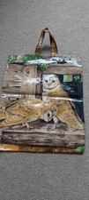 Vintage Barn Owl Print Tote Bag Shopper Bag 46cm X 37cm