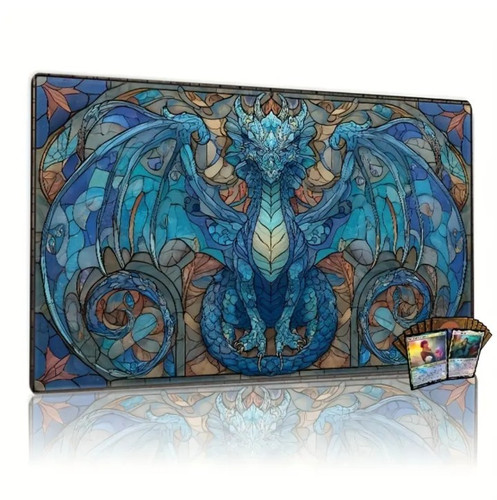 Stain glass blue dragon - stain,