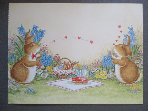 Postcard bunny rabbits - bunny,