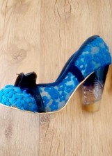 Unusual Ladies Irregular Choice Cobalt Blue Cinderella Heeled Shoes  Size 5/38
