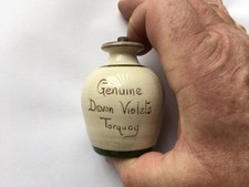 C1920s VINTAGE GENUINE DEVON VIOLETS TORQUAY TORQUAY WARE POTTERY PERFUME BOTTLE