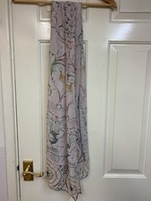 Fox and Chave Silk Scarf Multi-Colored Pattern 100% Silk 32 ins x 20 ins