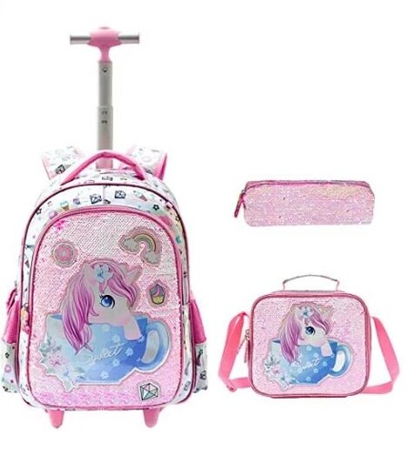 Wheeled school backpack with - backpack,
