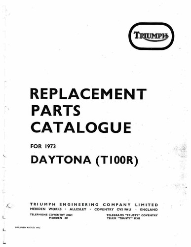 Triumph parts manual book - parts, 1973