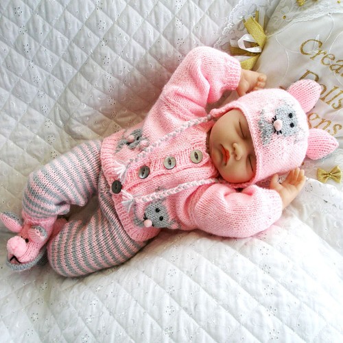 Baby reborn doll knitting - &,
