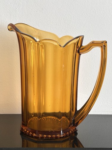 Vintage scalloped amber glass - amber,