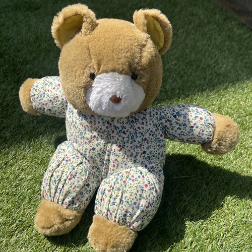 Vintage teddy bear - in, floral