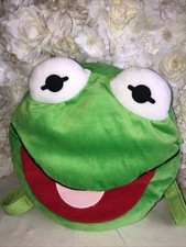 The Muppets KERMIT THE FROG Backpack - 11" Wide Plush Soft Bag - Disney