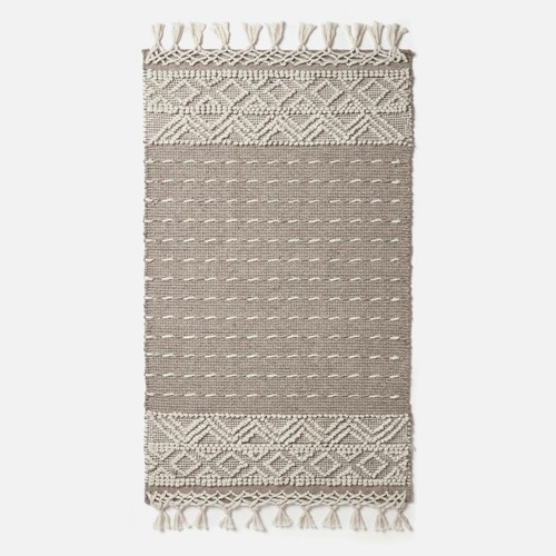 Beige kilim rug 160x230cm wool - rug,