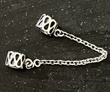 Pandora Ale 925 Silver Bracelet Charm RETIRED RAINDROPS SAFETY CHAIN 790315