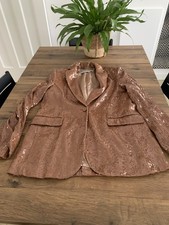 Zara Brown   Sequin Blazer Size S New Without Tags