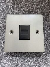 Volex Flat Plate Telephone Socket Brand New Silver Chrome Black Insert