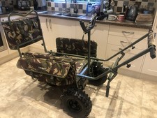 Nash Carp Porter Barrow, 3 Scope Rods, Nash Rod Bag, 2 Reels & Nash Bush Whacker