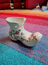 Fine Bone China Shoe. Old Foley James Kent Ldt Cinese Rose Shoe / Boot.