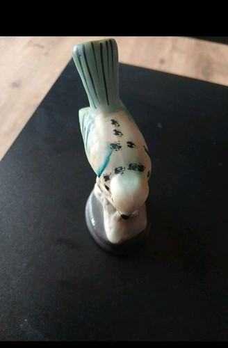Ceramic blue tit bird ornament - ceramic,