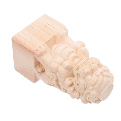 Carved wooden lion finial - wooden,