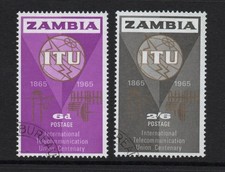Zambia 1965 ITU Centenary set SG 108-109 Fine used.