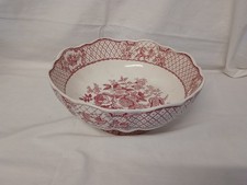 Mason's Stratford Ironware - Deep Red and White Floral (Fruit?) Bowl