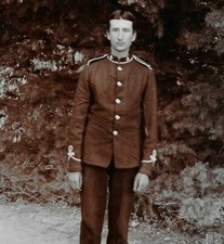 Military Cabinet Card Photo Soldier Royal Sussex Regiment Nainital India Studio