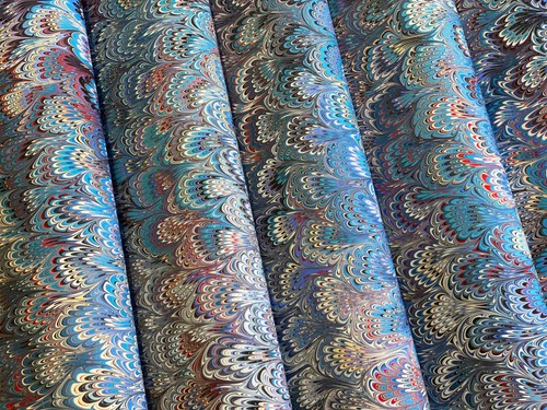 Bookbinding marbled paper - bookbinding,