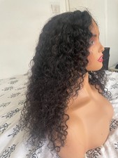 7x5" Ready To Wear Brazilian Water Wave Luxurious Human Hair Wig 20" 