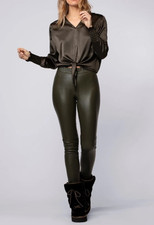 Real Leather Leggings Slim Fit