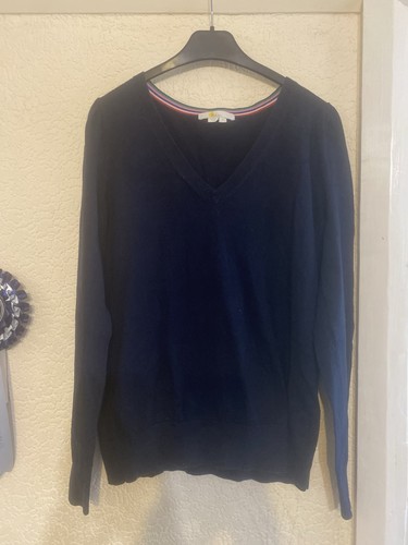 Boden navy neck jumper - navy,