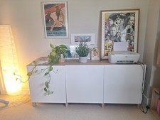 IKEA BESTÅ Sideboard High Gloss White  Slesvikan