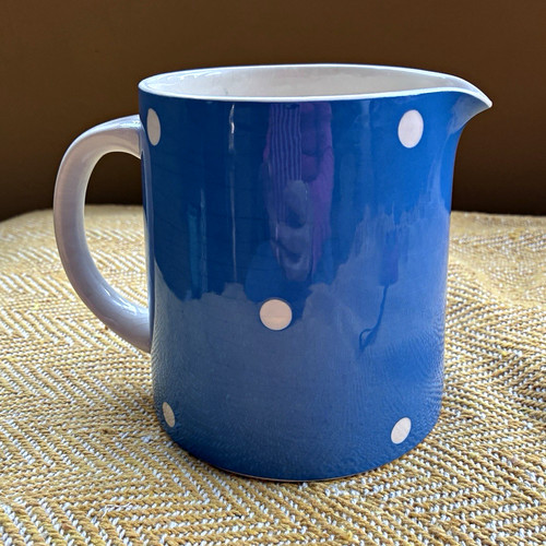 Cloverleaf blue white - white, polka