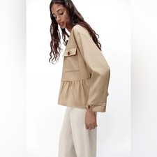 Zara Cropped Trench Peplum