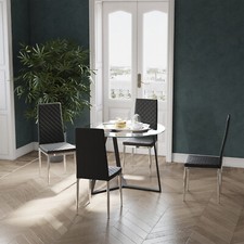 Glass Dining Table Chairs Set