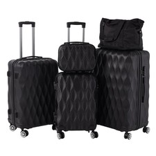 5pcs Suitcase Set ABS Cabin Hard Shell Travel Luggage Trolley 4 Wheels Rolling