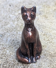 Vintage SERIOUSLY CUTE Miniature Brass Cat Kitten