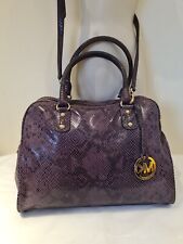 Michael Kors Python leather Shoulder bag purple double hand straps gold hardware