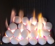 Gas fire pebbles white - fire,
